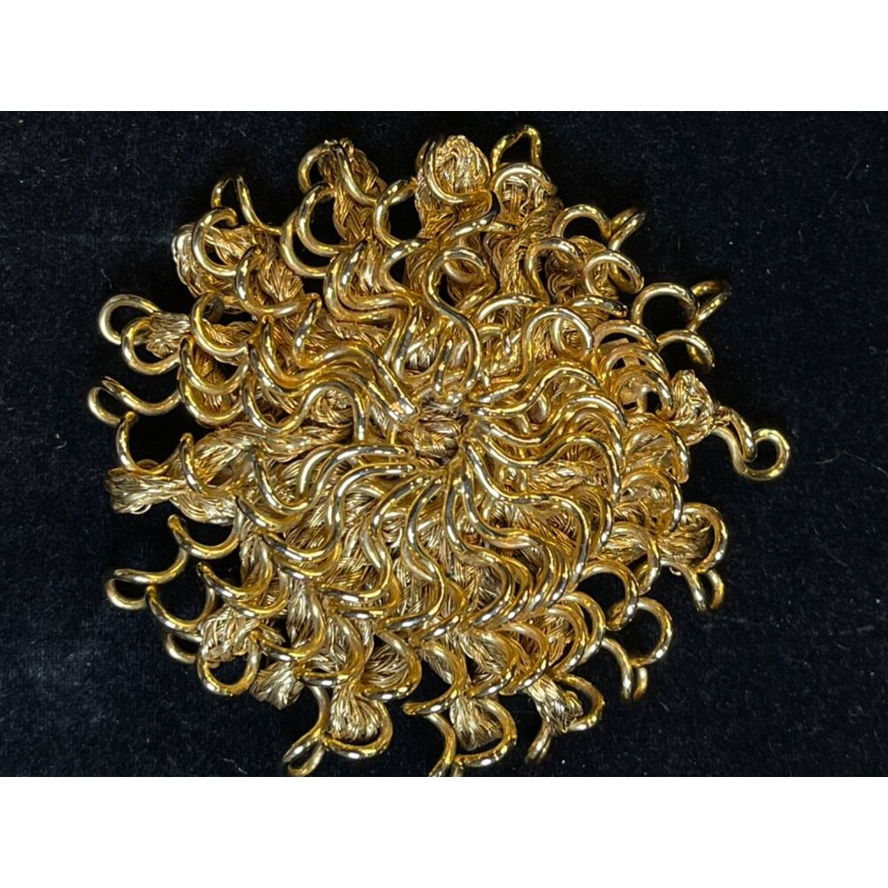 VTG. Hobé Gold-Toned Woven Sunburst Hair Cip Barrette Mid Century Modern RARE - Picture 2 of 8
